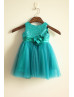 Turquoise Sequin Tulle Short Flower Girl Dress